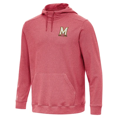 Men's Antigua Heather Red Maryland Terrapins Cloud Pullover Hoodie