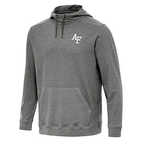 Men's Antigua Heather Charcoal Air Force Falcons Cloud Pullover Hoodie