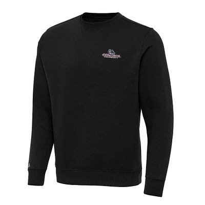 Men's Antigua Black Gonzaga Bulldogs Big & Tall Victory Crew Neck Pullover Sweatshirt