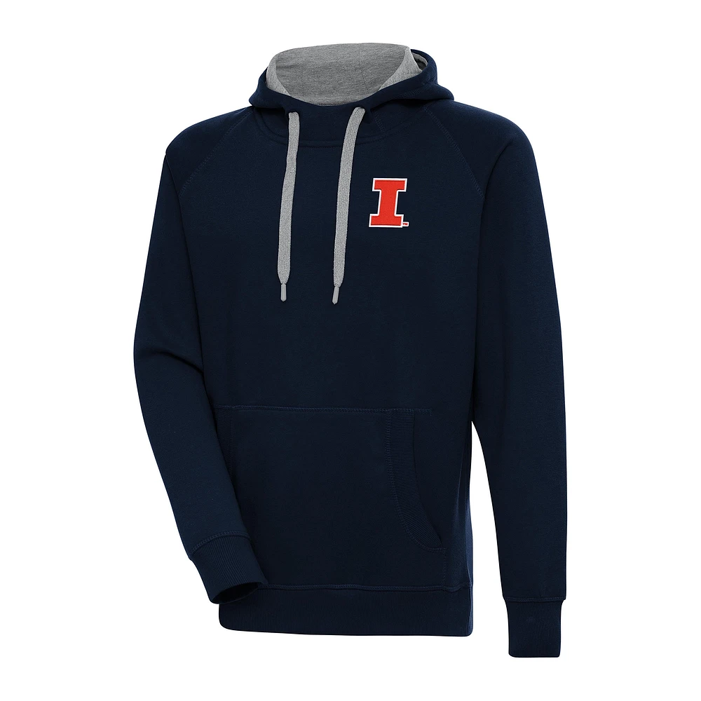 Men's Antigua Navy Illinois Fighting Illini Big & Tall Victory Raglan Pullover Hoodie