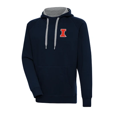Men's Antigua Navy Illinois Fighting Illini Big & Tall Victory Raglan Pullover Hoodie