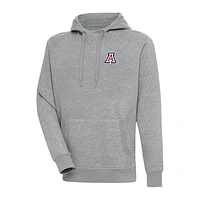 Men's Antigua Heather Gray Arizona Wildcats Big & Tall Victory Raglan Pullover Hoodie