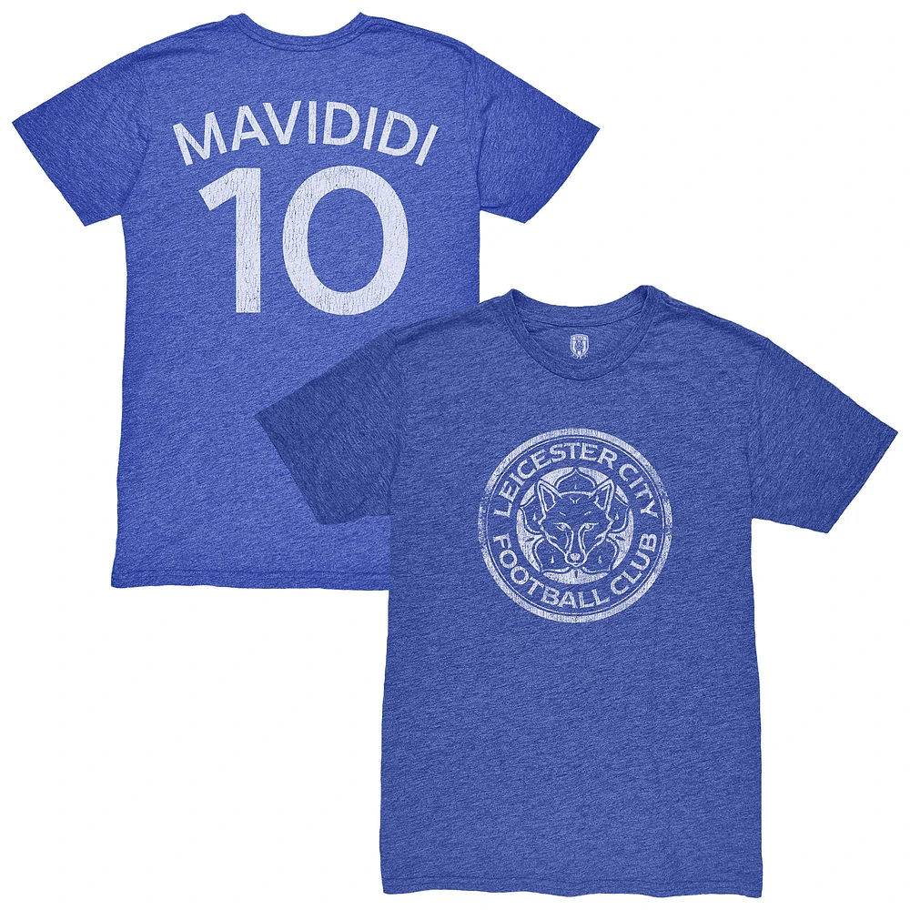 Men's 1863FC Stephy Mavididi Blue Leicester City Retro Player Name & Number Tri-Blend T-Shirt