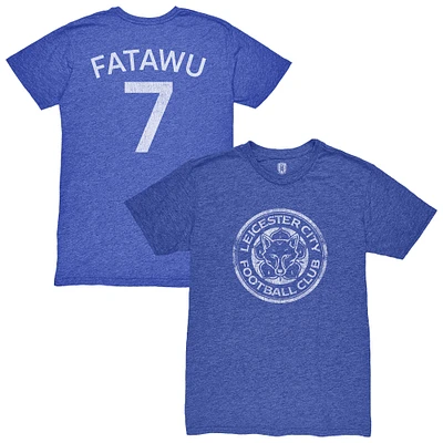 Men's 1863FC Abdul Fatawu Blue Leicester City Vintage Player Name & Number Tri-blend T-Shirt