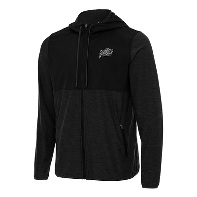 Men's Antigua Black Navy Midshipmen Sway Full-Zip Hoodie Jacket