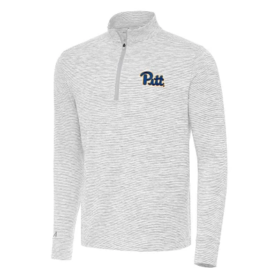 Men's Antigua Gray Pitt Panthers Cause Quarter-Zip Top