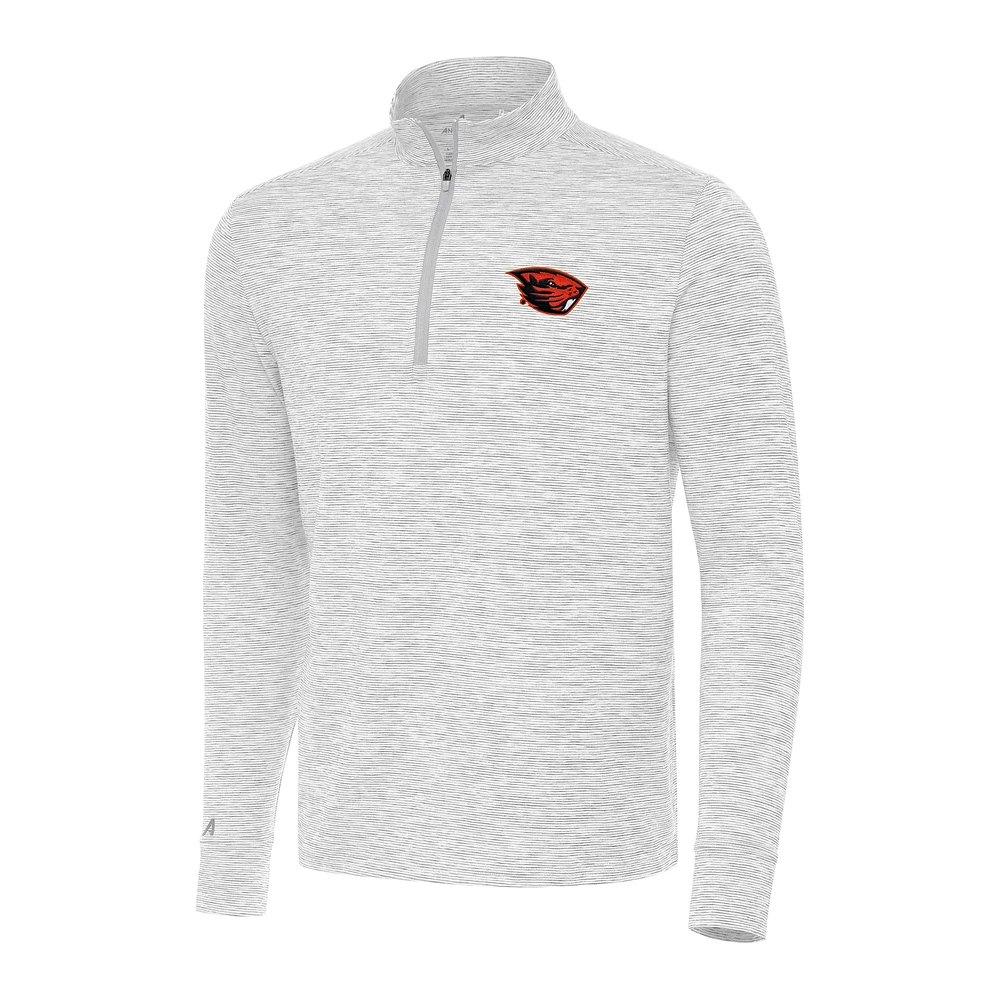 Men's Antigua Gray Oregon State Beavers Cause Quarter-Zip Top