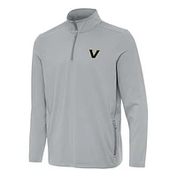 Men's Antigua  Gray Vanderbilt Commodores Perilous Quarter-Zip Sweatshirt