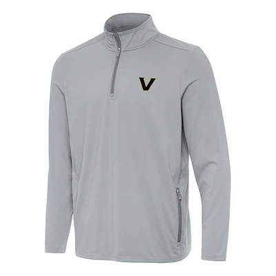 Men's Antigua  Gray Vanderbilt Commodores Perilous Quarter-Zip Sweatshirt