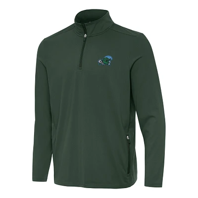Men's Antigua  Hunter Green Tulane Wave Perilous Quarter-Zip Sweatshirt