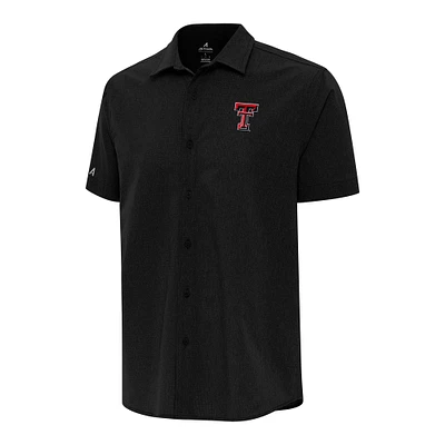 Men's Antigua Texas Tech Red Raiders Activate Woven Short Sleeve Button-Up Shirt