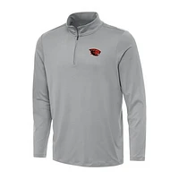 Men's Antigua Gray Oregon State Beavers Reprocess Quarter-Zip Top