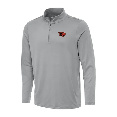 Men's Antigua Gray Oregon State Beavers Reprocess Quarter-Zip Top