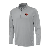 Men's Antigua Gray Oregon State Beavers Reprocess Quarter-Zip Top