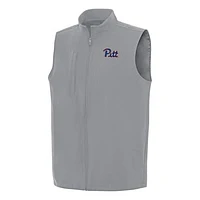 Men's Antigua Gray Pitt Panthers Regard Full-Zip Vest