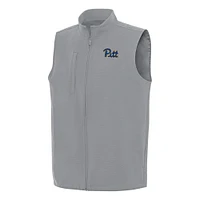 Men's Antigua Gray Pitt Panthers Regard Full-Zip Vest