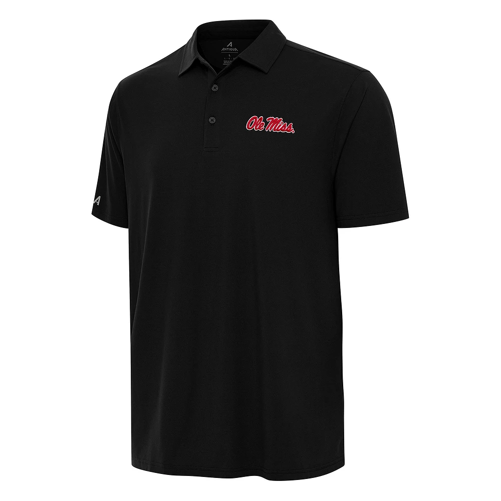 Men's Antigua Black Ole Miss Rebels Era Polo