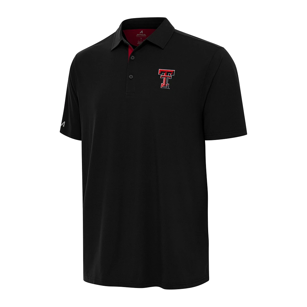 Men's Antigua Black Texas Tech Red Raiders Era Polo