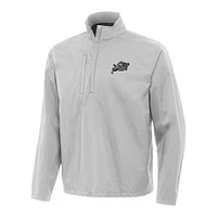 Men's Antigua Gray Navy Midshipmen Brisk Quarter-Zip Windbreaker