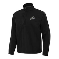 Men's Antigua Black Navy Midshipmen Brisk Quarter-Zip Windbreaker