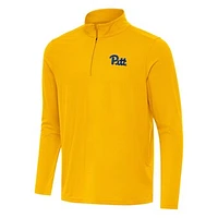 Men's Antigua Gold Pitt Panthers Intent Quarter-Zip Top