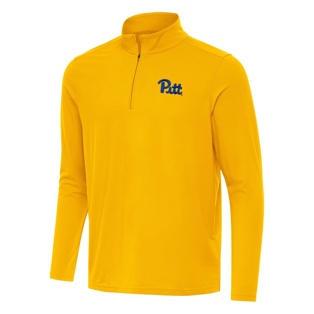 Men's Antigua Gold Pitt Panthers Intent Quarter-Zip Top