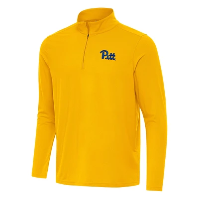 Men's Antigua Gold Pitt Panthers Intent Quarter-Zip Top