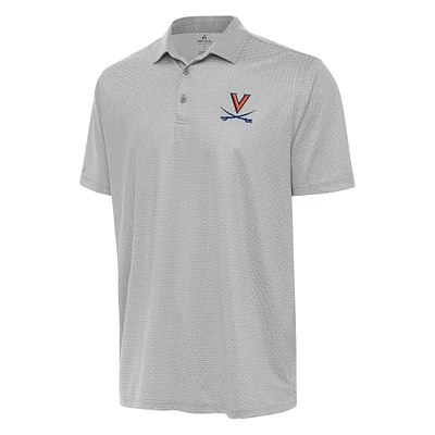 Men's Antigua Gray/White Virginia Cavaliers Rings Polo