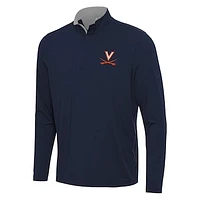 Men's Antigua Navy/ Virginia Cavaliers Content Quarter-Zip Pullover Top