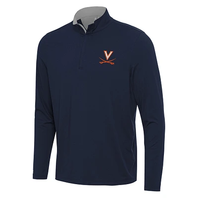 Men's Antigua Navy/ Virginia Cavaliers Content Quarter-Zip Pullover Top