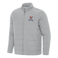 Men's Antigua Gray Virginia Cavaliers Swelter Full-Zip Puffer Jacket