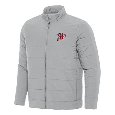 Men's Antigua Gray Utah Utes Swelter Full-Zip Puffer Jacket