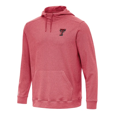 Men's Antigua Heather Red Texas Tech Raiders Cloud Pullover Hoodie