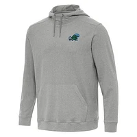 Men's Antigua Heather Gray Tulane Green Wave Cloud Pullover Hoodie