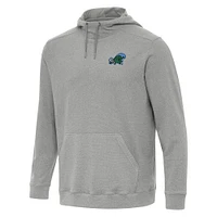 Men's Antigua Heather Gray Tulane Green Wave Cloud Pullover Hoodie