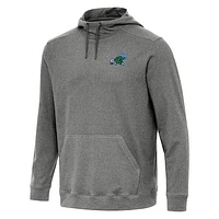Men's Antigua Heather Charcoal Tulane Green Wave Cloud Pullover Hoodie