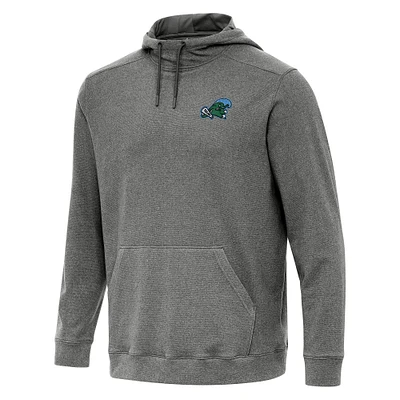Men's Antigua Heather Charcoal Tulane Green Wave Cloud Pullover Hoodie