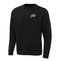 Men's Antigua Black Navy Midshipmen Big & Tall Victory Crew Neck Pullover Sweatshirt