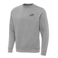 Men's Antigua Heather Gray Navy Midshipmen Big & Tall Victory Crew Neck Pullover Sweatshirt