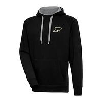 Men's Antigua Black Purdue Boilermakers Big & Tall Victory Raglan Pullover Hoodie
