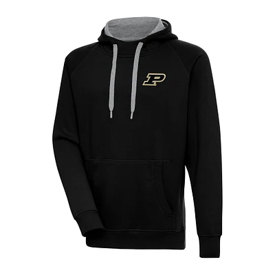 Men's Antigua Black Purdue Boilermakers Big & Tall Victory Raglan Pullover Hoodie