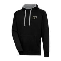 Men's Antigua Black Purdue Boilermakers Big & Tall Victory Raglan Pullover Hoodie