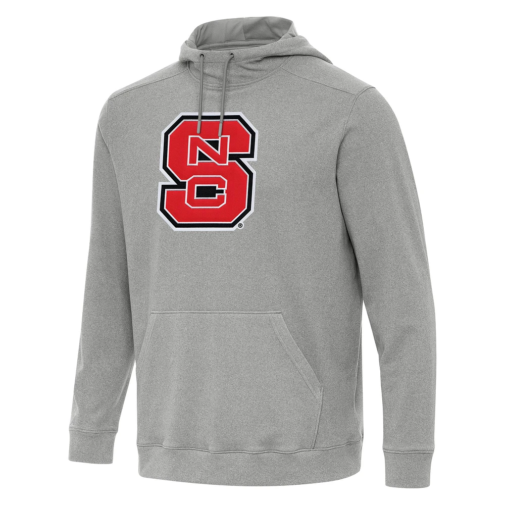 Men's Antigua Heather NC State Wolfpack Cloud Pullover Hoodie