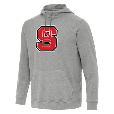 Men's Antigua Heather NC State Wolfpack Cloud Pullover Hoodie