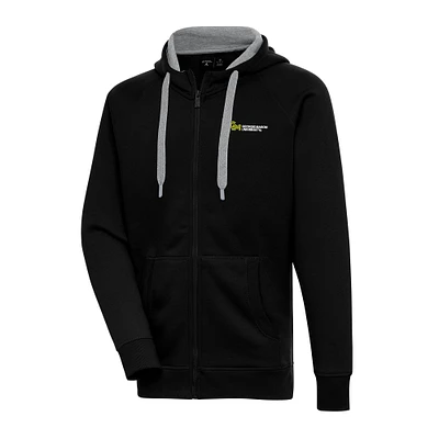 Men's Antigua Black George Mason Patriots Victory Raglan Full-Zip Hoodie Jacket