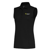 Women's Antigua Black George Mason Patriots Tribute Sleeveless Polo