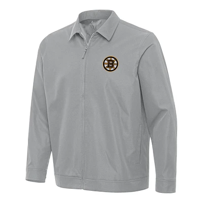 Men's Antigua  Gray Boston Bruins Pivot Full-Zip Jacket