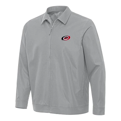 Men's Antigua  Gray Carolina Hurricanes Pivot Full-Zip Jacket