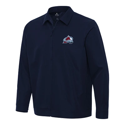 Men's Antigua  Navy Colorado Avalanche Pivot Full-Zip Jacket
