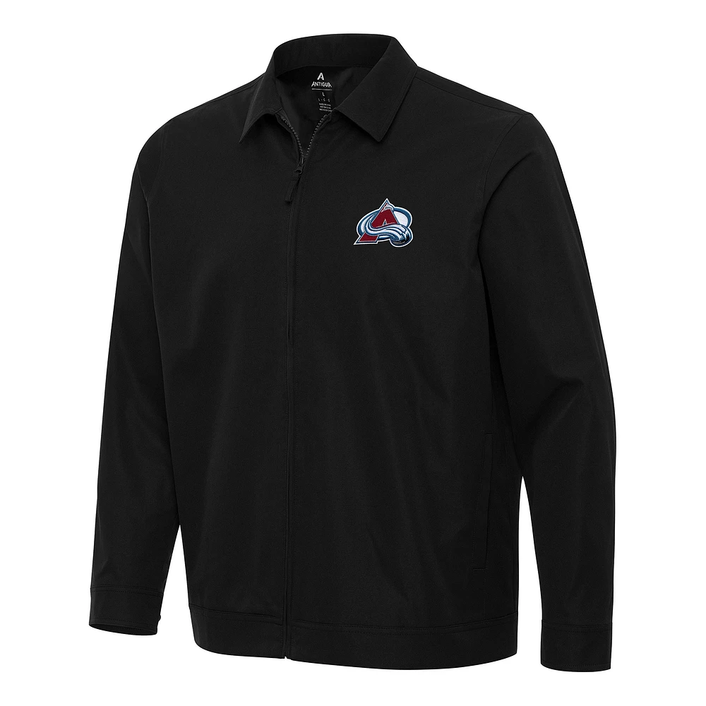Men's Antigua Black Colorado Avalanche Pivot Full-Zip Jacket